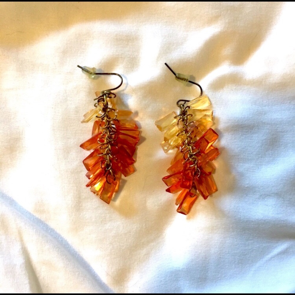 Orange Dangle Earrings